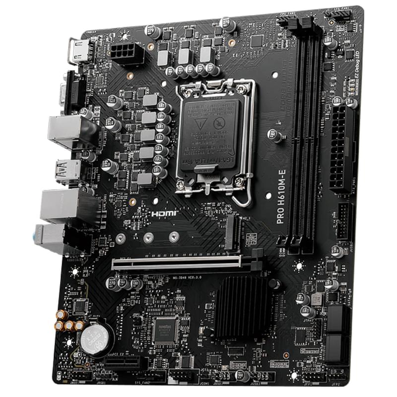 Материнская плата MSI PRO H610M-E LGA1700 2DDR5 PCI-E 1x16 1x1 (HDMI+VGA) mATX - фото #2, Technodom.kz