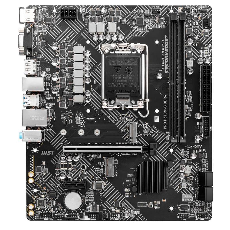Материнская плата MSI PRO H610M-G LGA1700 2DDR4 PCI-E 1x16 1x1 (HDMI+DP) mATX - фото #0, Technodom.kz