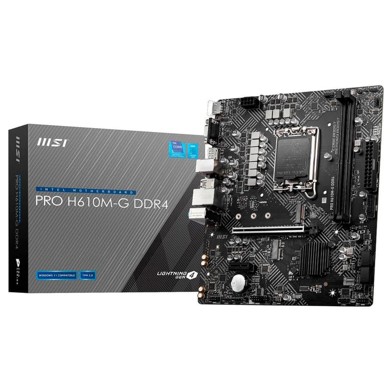 Материнская плата MSI PRO H610M-G LGA1700 2DDR4 PCI-E 1x16 1x1 (HDMI+DP) mATX - фото #4, Technodom.kz