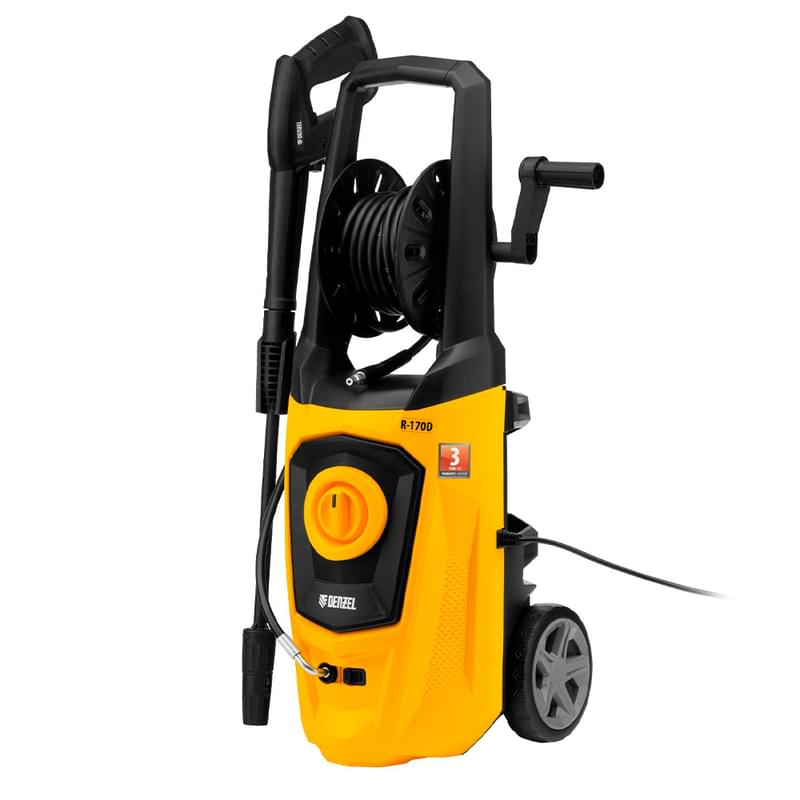 Жоғары қысыммен жуатын машина R-170D, 2000 Вт, 170 бар, 360 л/ч, барабаны бар// Denzel - фото #0, Technodom.kz