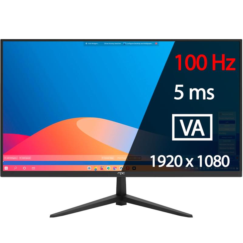 21,5" NPC Монитор MF2203-A 1920x1080 16:9 IPS 100ГЦ (HDMI+DP) Black - фото #0, Technodom.kz