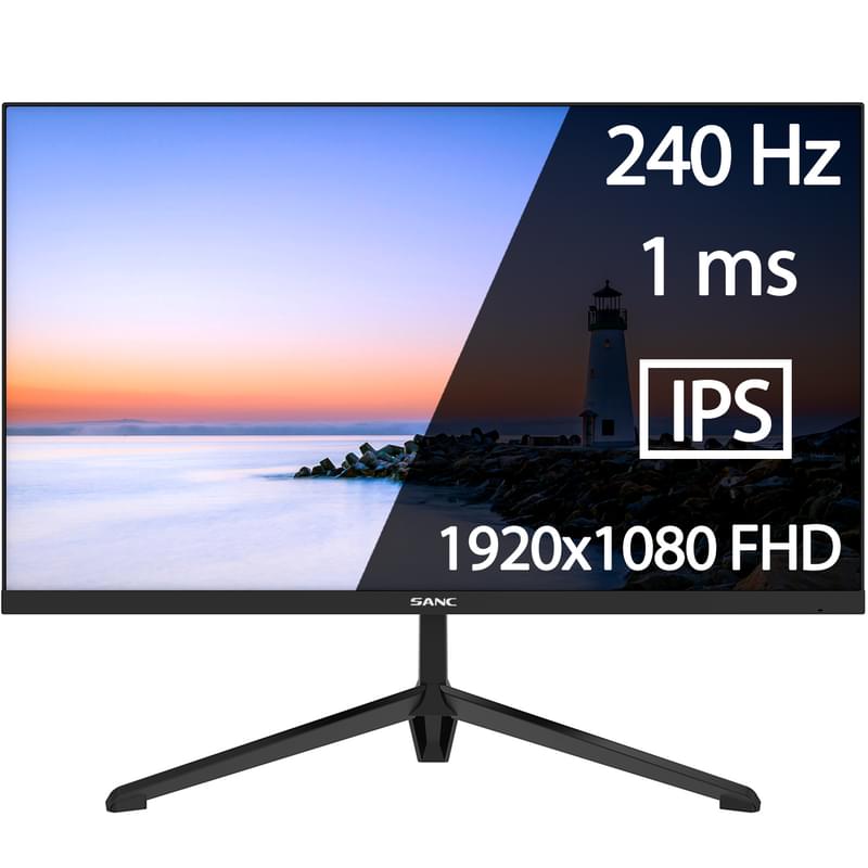 Монитор 23,8" Sanc M2450VC 1920x1080 16:9 IPS 240ГЦ (2HDMI+2DP) Black - фото #0, Technodom.kz