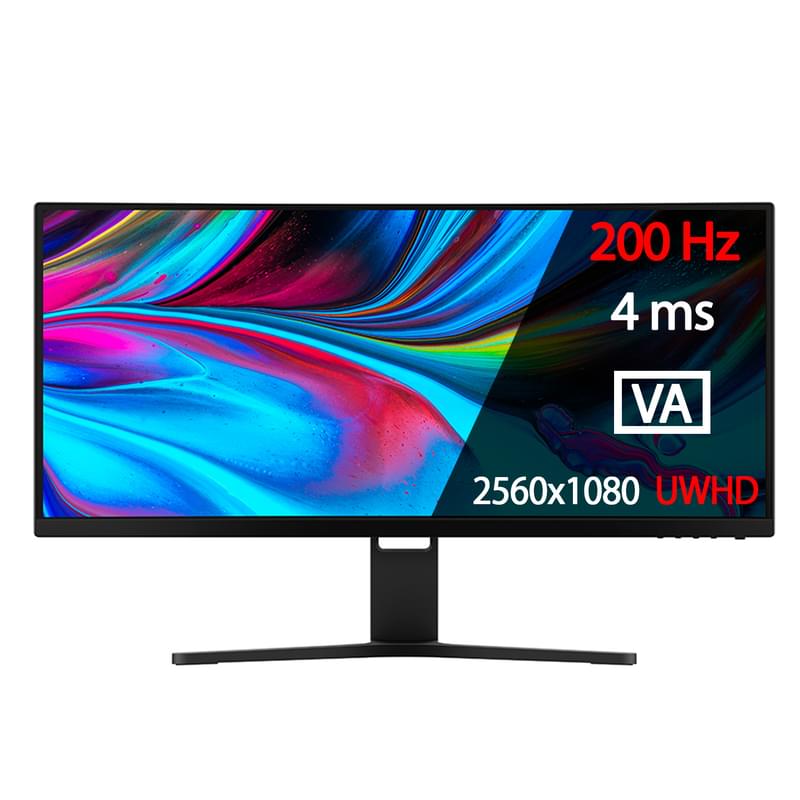 Монитор 30" Xiaomi RMMNT30HFCW 2560x1080 21:9 VA 200ГЦ (2HDMI+DP) Curved Black - фото #0, Technodom.kz