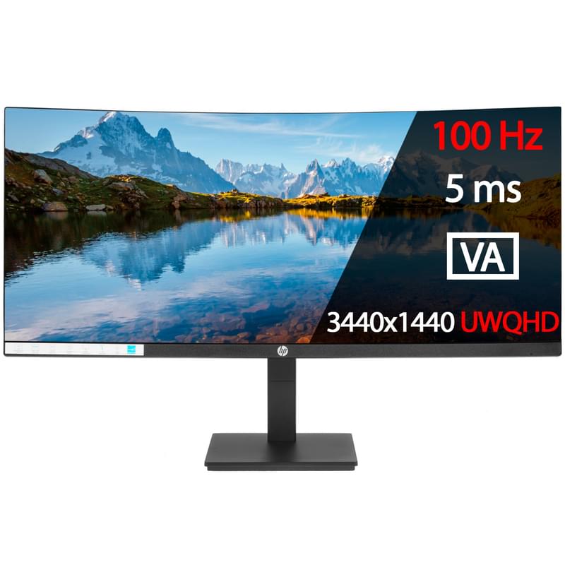 Монитор 34" HP M34d 3B1W4AA 3440x1440 21:9 VA 100ГЦ (HDMI+DP+Type-C) Curved Black - фото #0, Technodom.kz