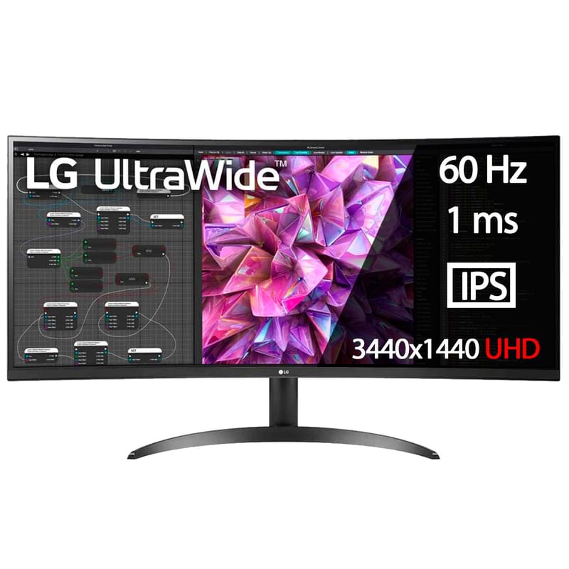 Монитор 34'' LG 34WQ60C-B 3440x1440 21:9 IPS 60ГЦ (HDMI+DP) Black - фото #0, Technodom.kz