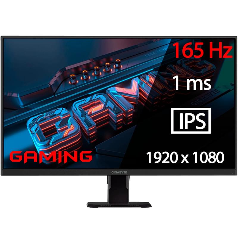 27" Gigabyte GS27F EK Ойын Мониторы 1920x1080 16:9 IPS 165ГЦ (2HDMI+ DP) Black - фото #0, Technodom.kz