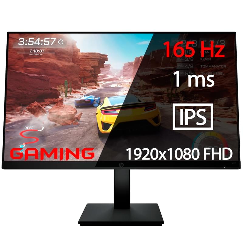 Монитор Игровой 27" HP 2V6B4E9 1920x1080 16:9 IPS 165ГЦ (HDMI+DP) Black - фото #0, Technodom.kz