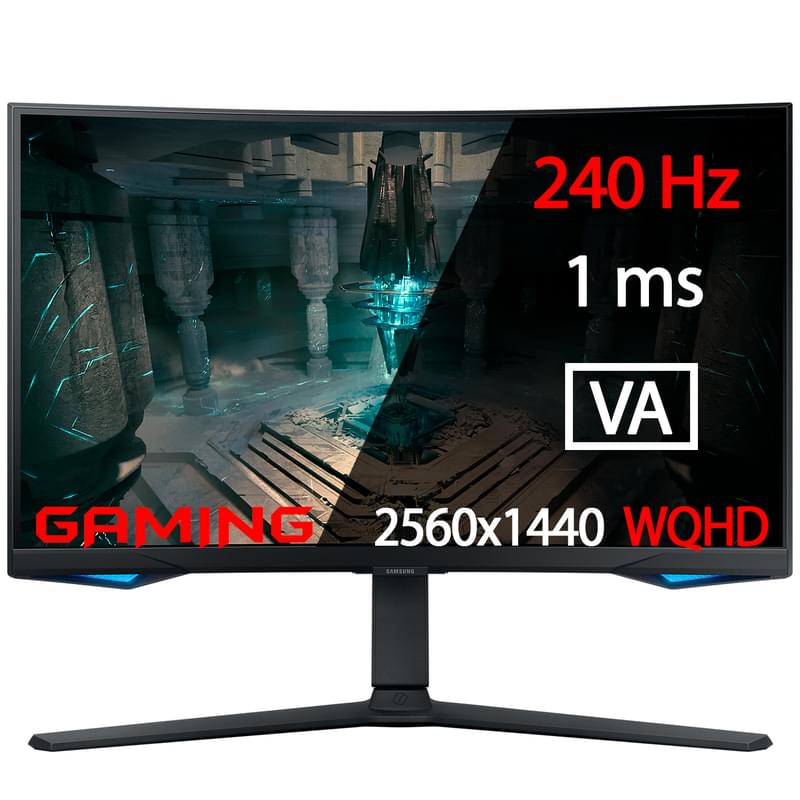 Монитор Игровой 27" Samsung G6 LS27BG650EIXCI 2560x1440 16:9 VA 240ГЦ (2HDMI+DP) Curved Black - фото #0, Technodom.kz