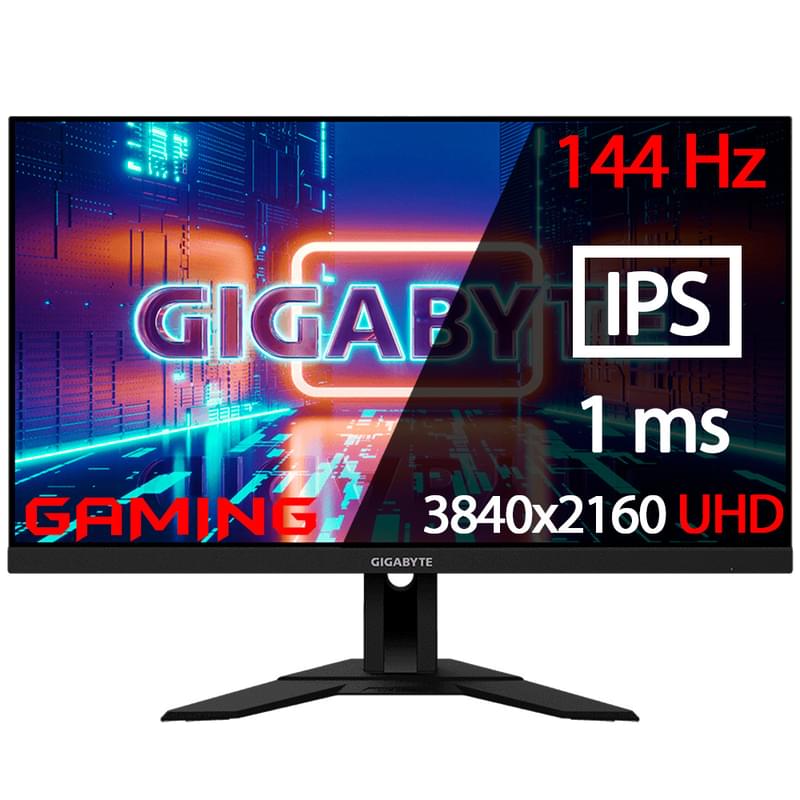 Монитор Игровой 28" Gigabyte M28U-EK 3840x2160 16:9 IPS 144ГЦ (2HDMI+DP+Type-C) Black - фото #0, Technodom.kz