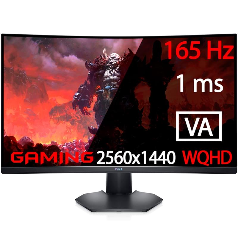 Монитор Игровой 31,5" Dell S3222DGM 2560x1440 16:9 VA 165ГЦ (HDMI+DP) Curved Black - фото #0, Technodom.kz