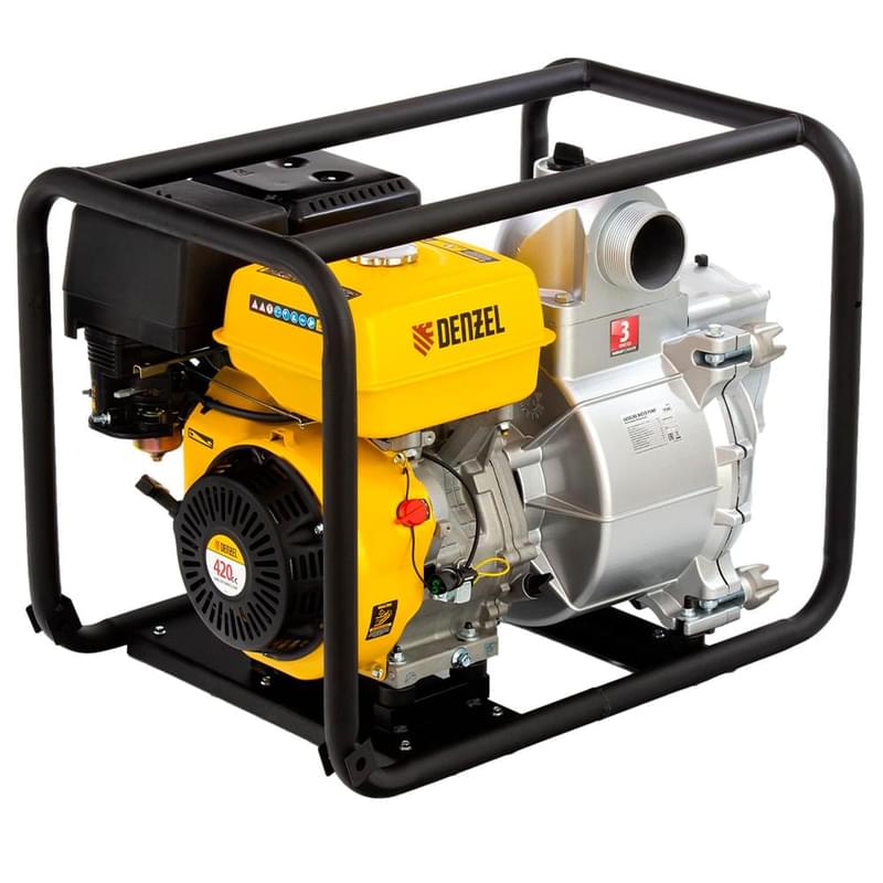 Мотопомпа бензиновая для грязной воды Denzel PX-80D, 15 л.с., 3", 1500 л/мин, глуб 8 м,напор 30 м (9 - фото #0, Technodom.kz