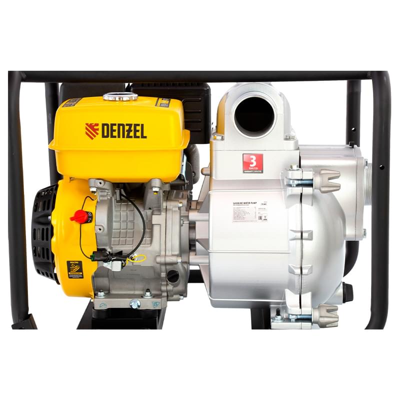 Мотопомпа бензиновая для грязной воды Denzel PX-80D, 15 л.с., 3", 1500 л/мин, глуб 8 м,напор 30 м (9 - фото #2, Technodom.kz