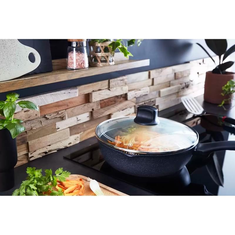 Сотейник с крышкой 26см Black Stone Tefal G2818202 - фото #7, Technodom.kz