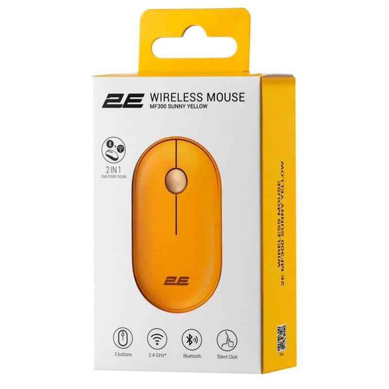 Сымсыз тінтуір USB 2E MF300 Silent WL Sunny yellow (2E-MF300WYW) - фото #4, Technodom.kz