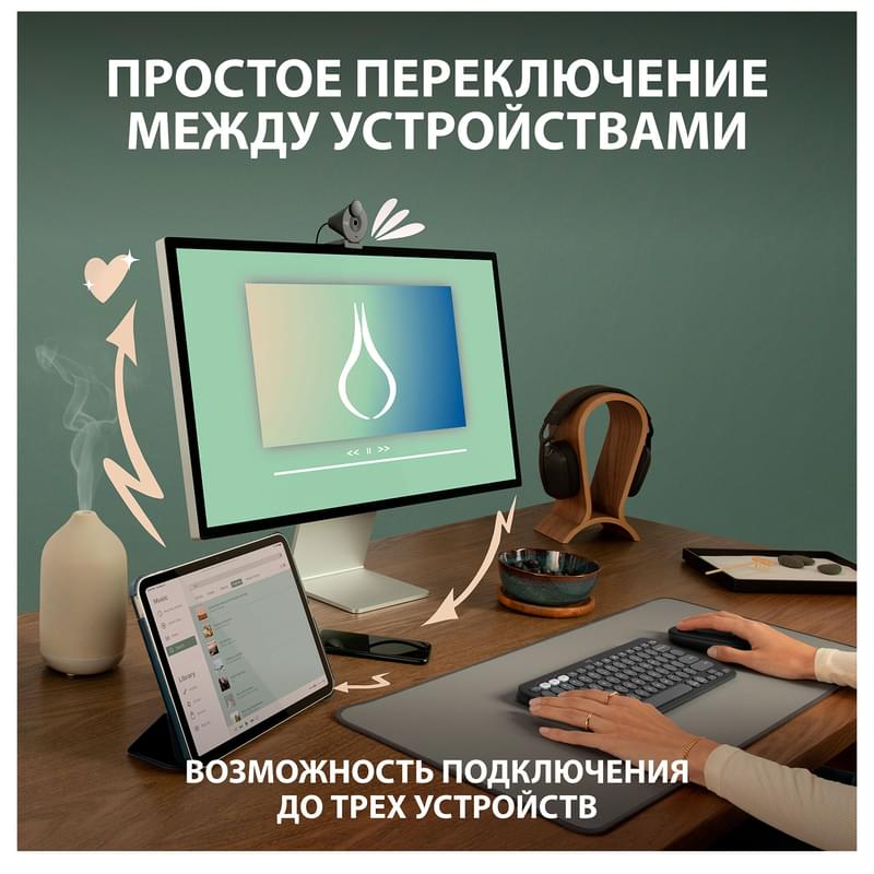 Мышка беспроводная USB/BT Logitech Pebble 2 M350S, Rose - фото #7, Technodom.kz