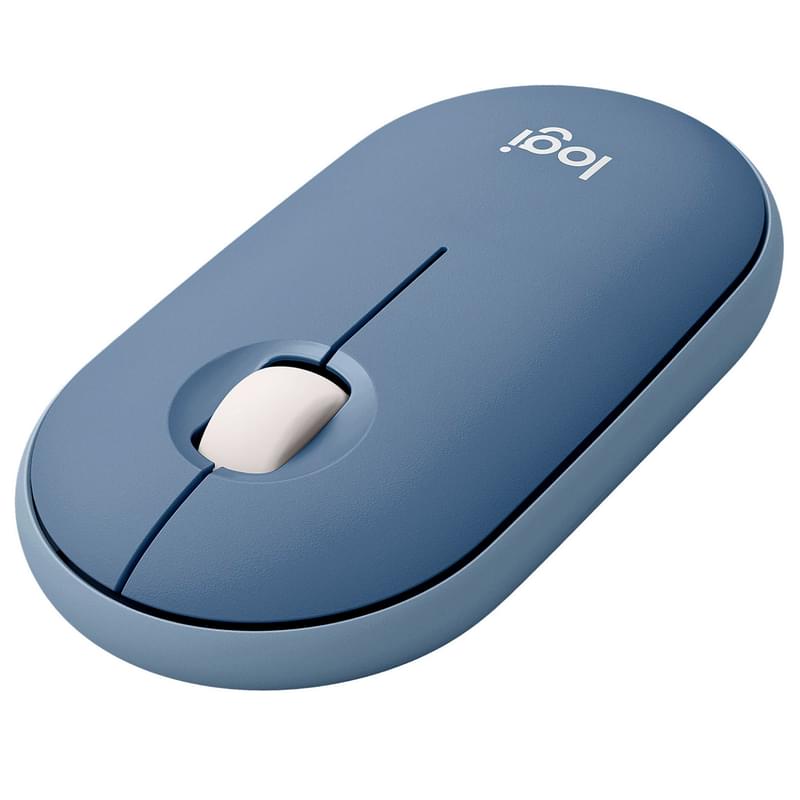 Мышка беспроводная USB/BT Logitech Pebble M350, Blueberry - фото #1, Technodom.kz