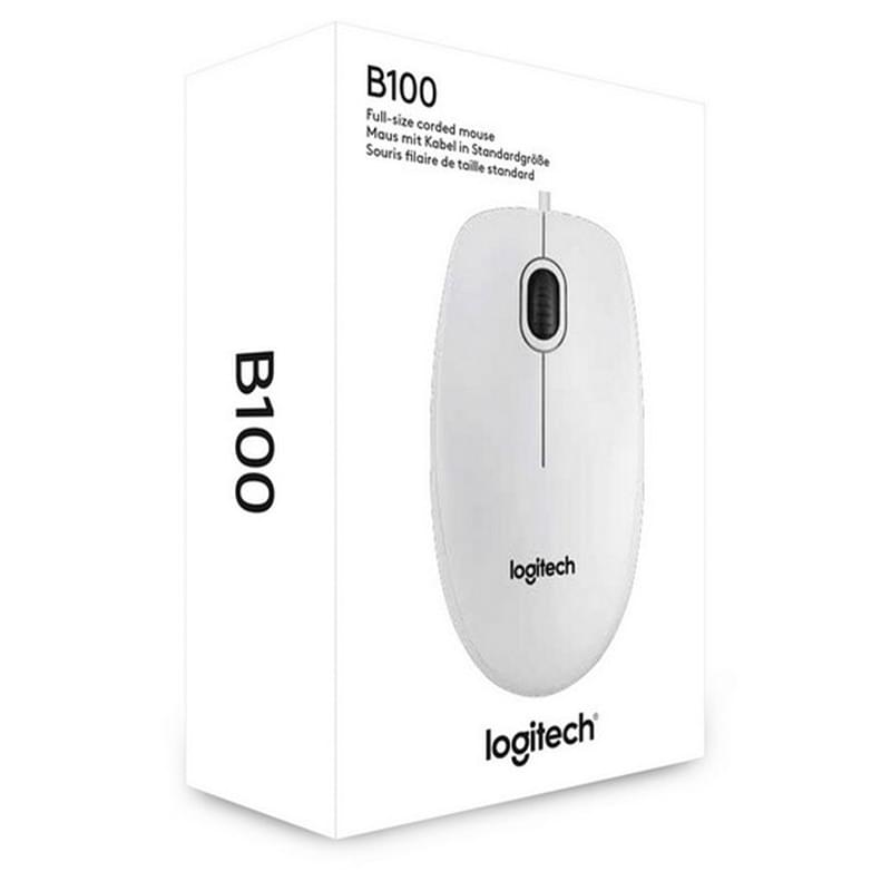 Мышка проводная USB Logitech B100 White - фото #3, Technodom.kz Мышка проводная USB Logitech B100 White - фото #3, Technodom.kz