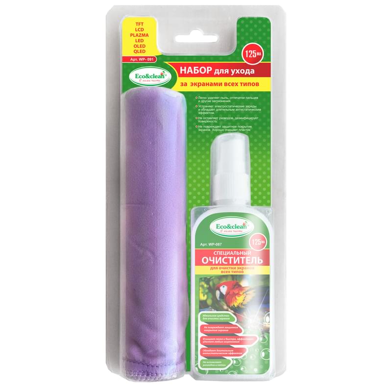 Экранның барлық түрінің күтіміне арналған Eco&clean 125мл жинағы (WP-091) - фото #0, Technodom.kz