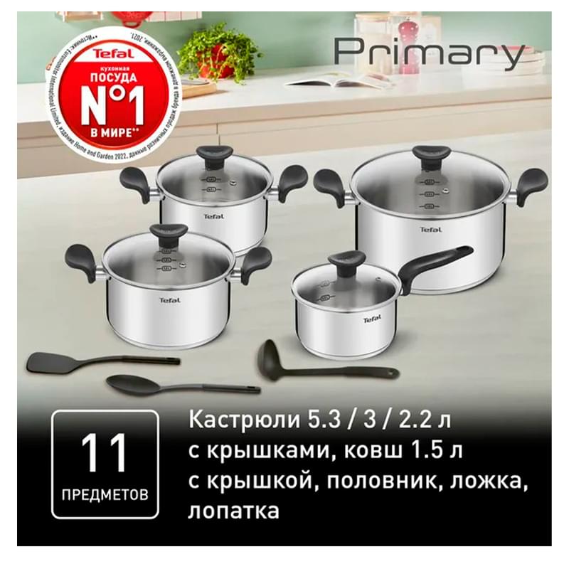 Набор посуды 11пр. Primary Tefal E308SB74 - фото #9, Technodom.kz