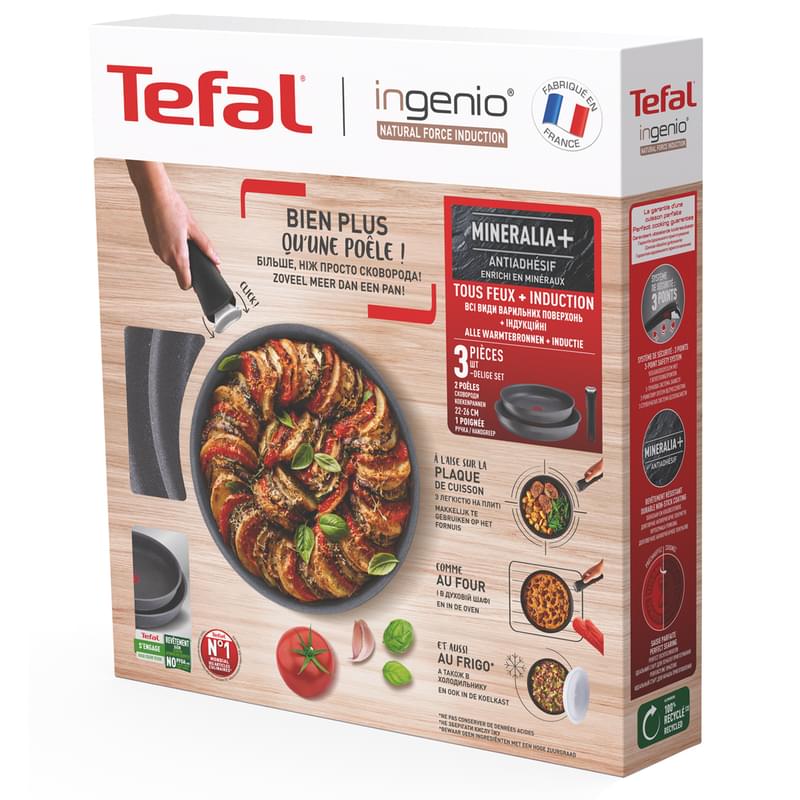 Ыдыс-аяқ жинағы, 3 құрал Ingenio Natural Force Tefal L396920 - фото #19, Technodom.kz