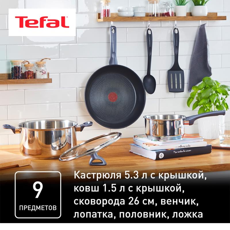 Набор посуды 9пр. Daily Cook Tefal G713S974 - фото #2, Technodom.kz