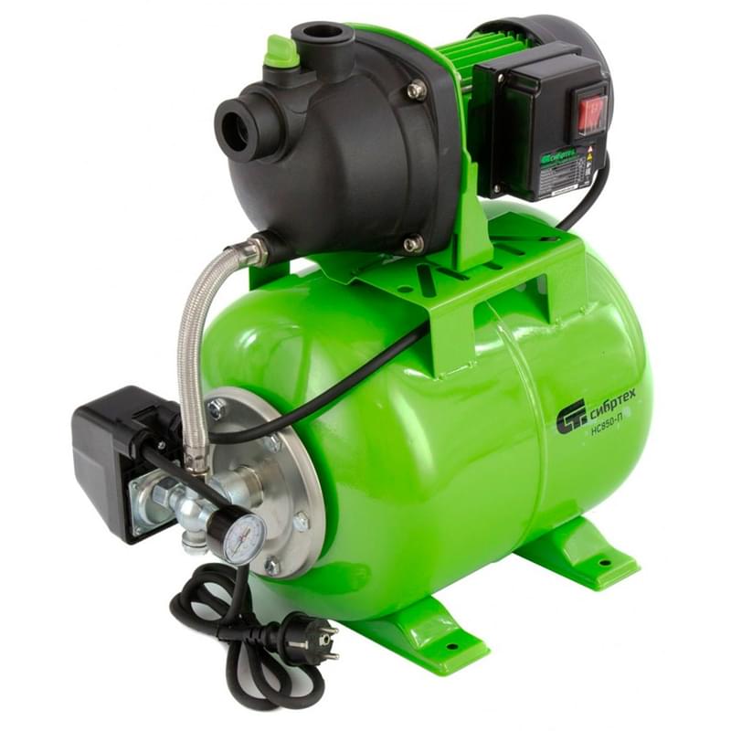 Насосная станция Сибртех НС850-П, 850 Вт, напор 42 м, 3500 л/ч, ресивер 19 л (97248M) - фото #0, Technodom.kz