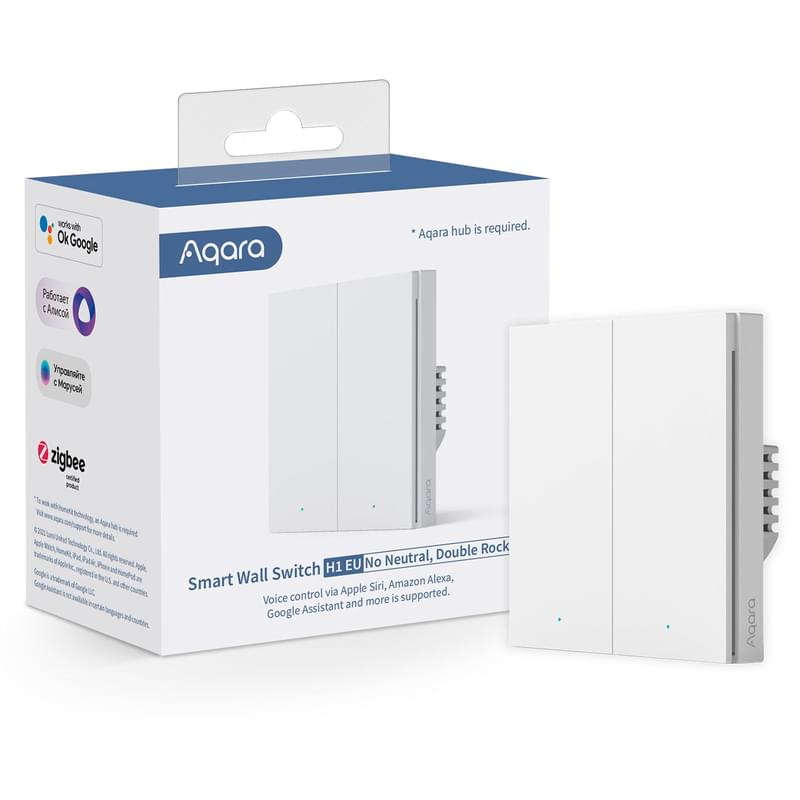 Настенный выключатель AQARA Smart Wall Switch H1 WS-EUK02 - фото #5, Technodom.kz