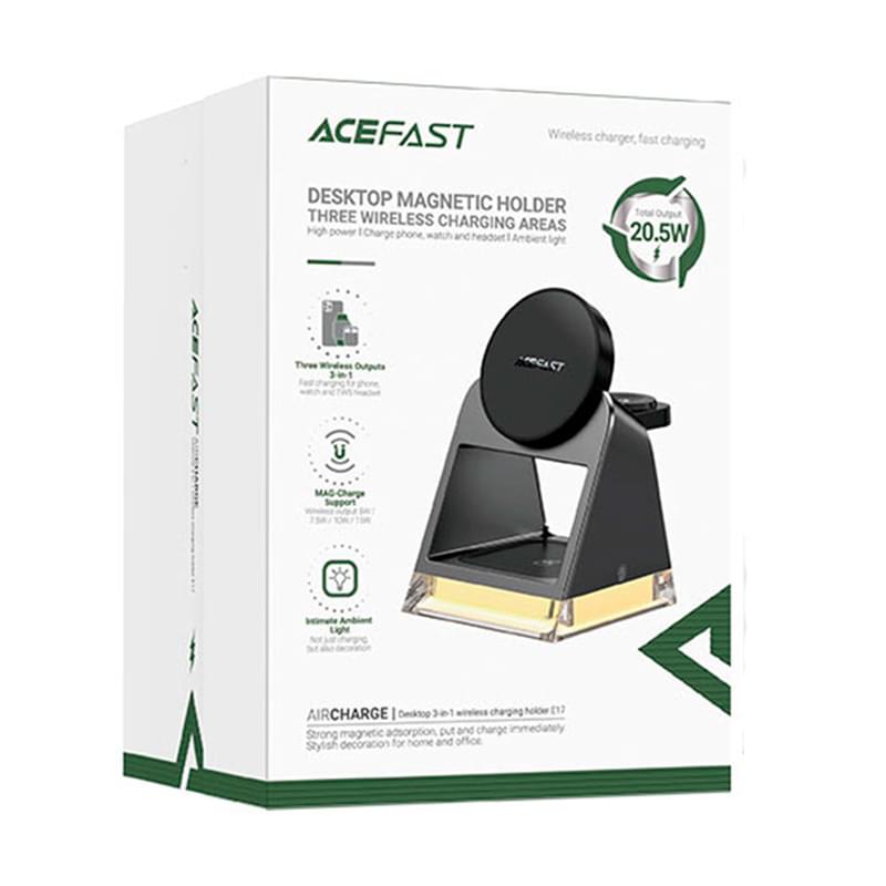 Настольный держатель ACEFAST, с беспроводной зарядкой 3в1, black (E17 - ACEFAST) - фото #6, Technodom.kz
