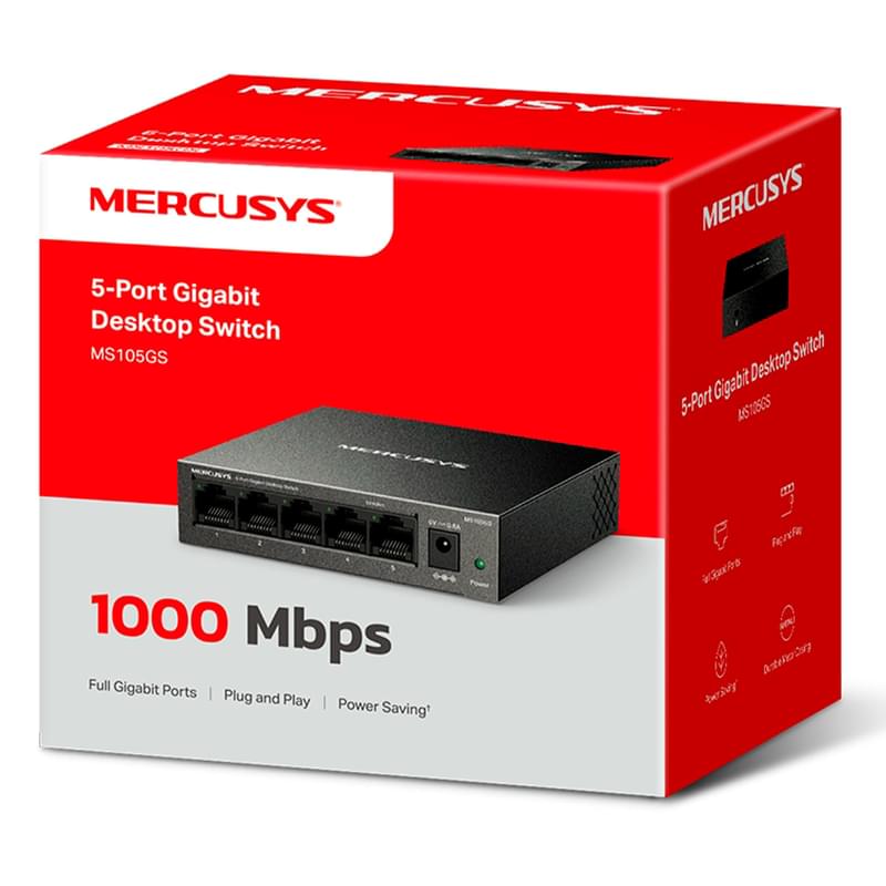 Үстел коммутаторы Mercusys MS105GS, 5 порттық (MS105GS) - фото #3, Technodom.kz