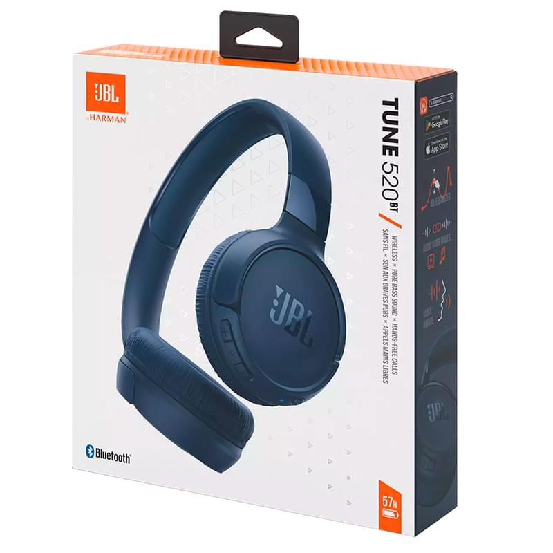 Наушники накладные JBL Bluetooth Tune 520, Blue - фото #10, Technodom.kz