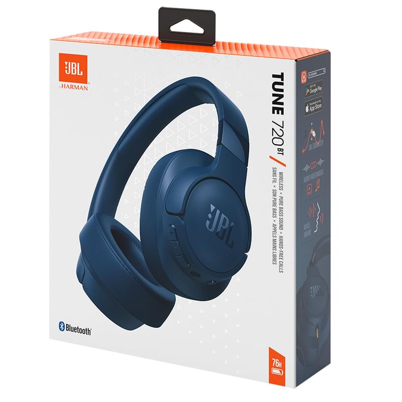 Наушники накладные JBL Bluetooth Tune 720, Blue - фото #10, Technodom.kz