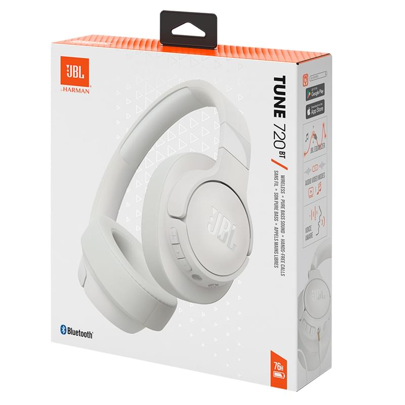 Наушники накладные JBL Bluetooth Tune 720, White - фото #10, Technodom.kz