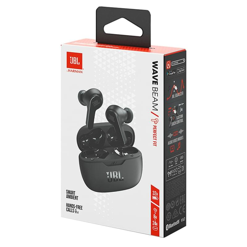 JBL Wave Beam TWS Headphones, Black қыстырмалы құлаққап - фото #10, Technodom.kz
