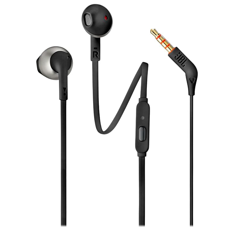 Микрофоны бар қыстырмалы құлаққап JBL JBLT205, Black - фото #0, Technodom.kz