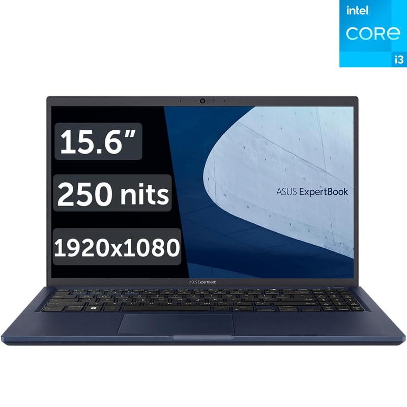 Ноутбук Asus ExpertBook B1 i3 1115G4 / 8ГБ / 256SSD / 15.6 / DOS / (B1500CEAE-BQ4274) - фото #0, Technodom.kz
