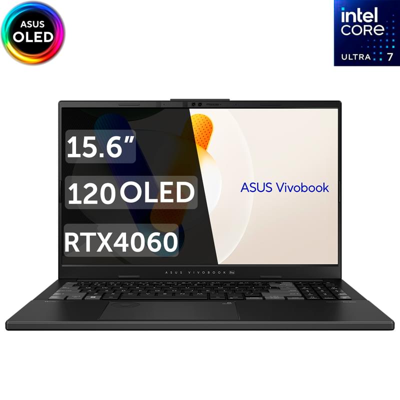 Ноутбук Asus Vivobook Pro 15 OLED U7 155H / 24ГБ / 1000 SSD / RTX4060 8ГБ / 15,6 / DOS / (N6506MV-MA078) - фото #0, Technodom.kz