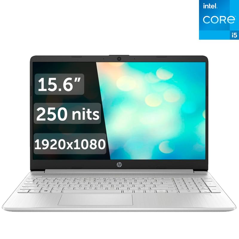 Ноутбук HP 15s-fq5032ci i5 1235U / 8ГБ / 512SSD / 15.6 / DOS / (725W7EA) - фото #0, Technodom.kz