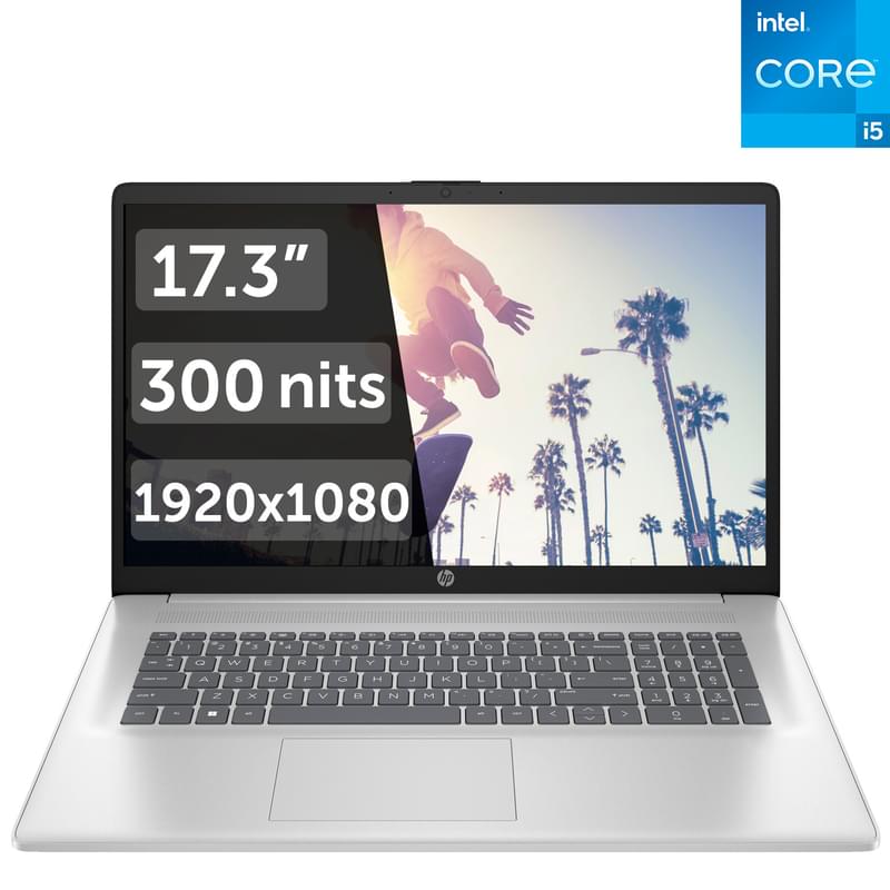 Ноутбук HP 17-cn2039ci i5 1235U / 8ГБ / 512SSD / 17.3 / DOS / (9U4C9EA) - фото #0, Technodom.kz