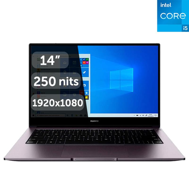 Ноутбук HUAWEI MateBook D14 i5 10210U / 8ГБ / 256SSD / 14 / Win10 / (NobelB-WAH9A) - фото #0, Technodom.kz
