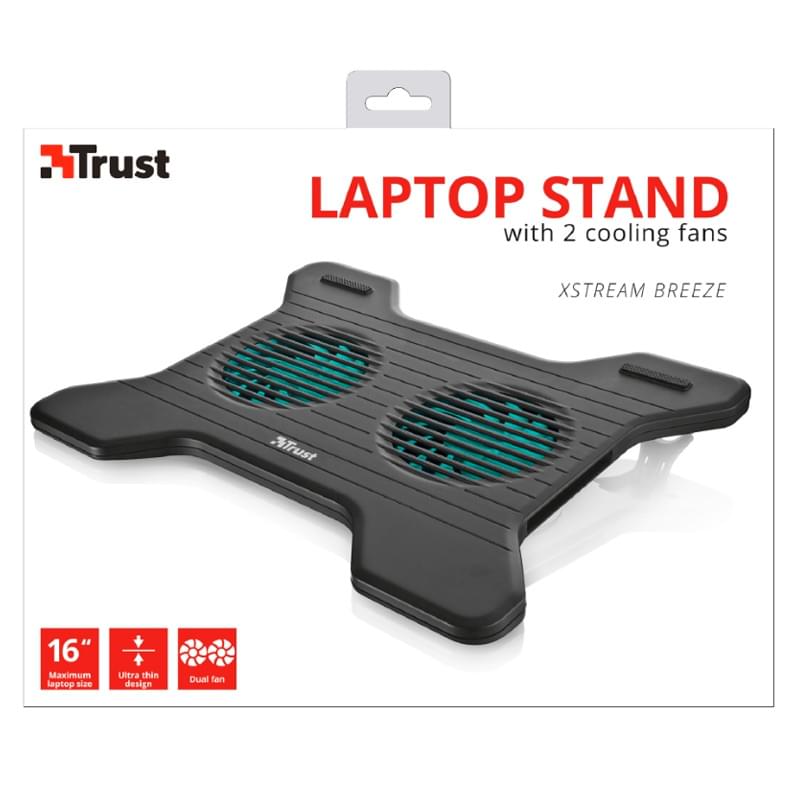 Охлаждающая подставка для ноутбука Trust Xstream Breeze до 16", Черный - фото #3, Technodom.kz