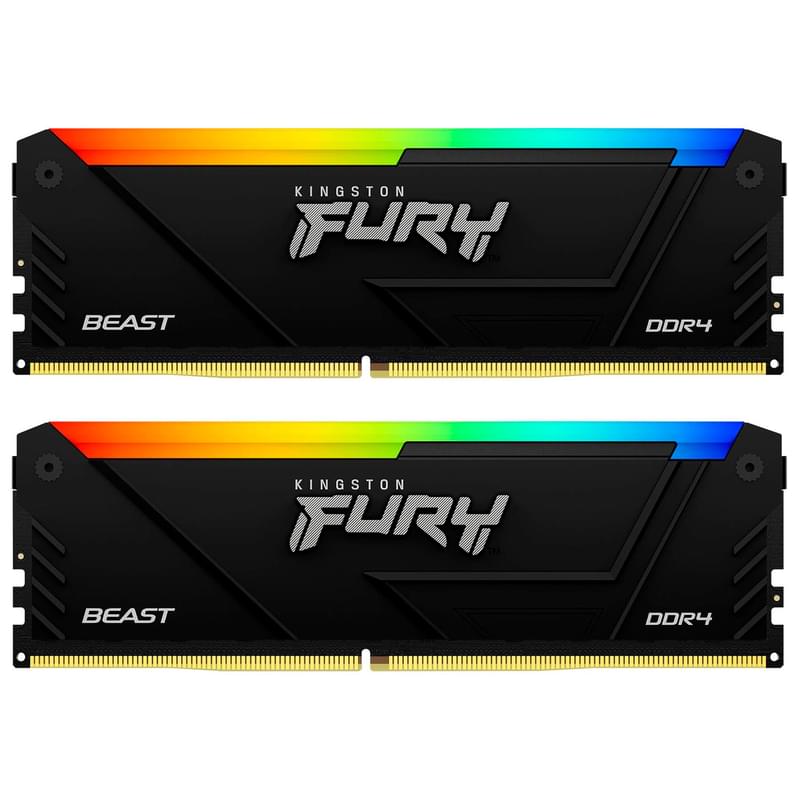 Оперативная память DDR4 DIMM 16GB(8GB*2)/3200MHz Kingston FURY Beast RGB (KF432C16BB2AK2/16) - фото #0, Technodom.kz