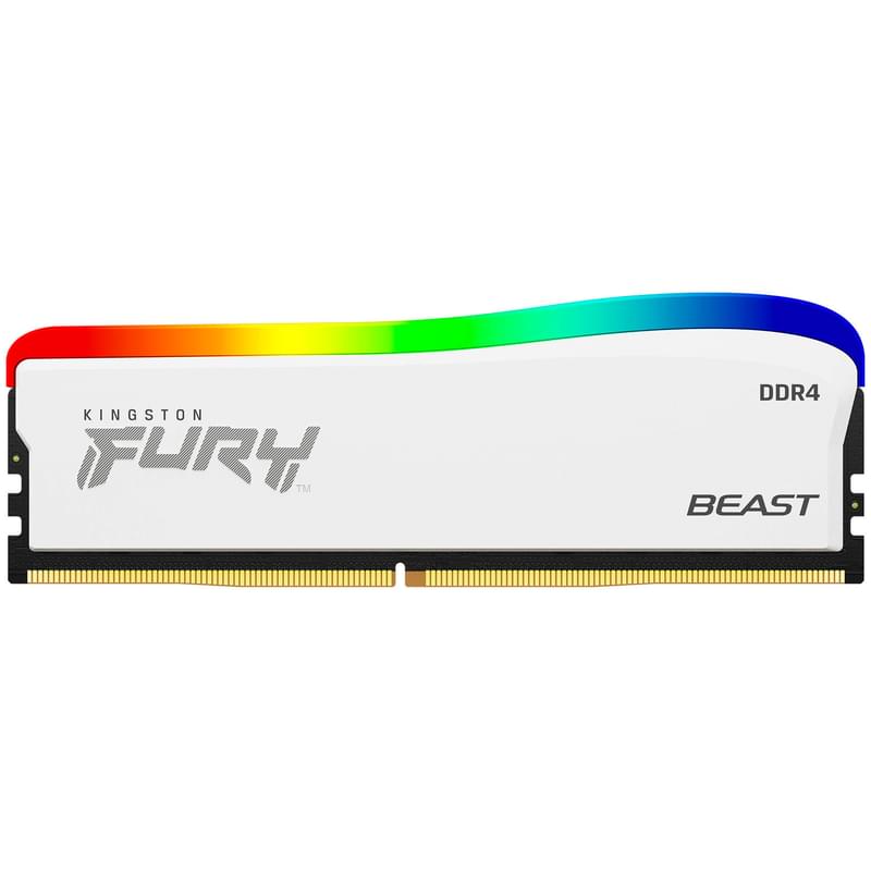 Оперативная память DDR4 DIMM 16GB/3600MHz Kingston Fury Beast White RGB (KF436C18BWA/16) - фото #0, Technodom.kz