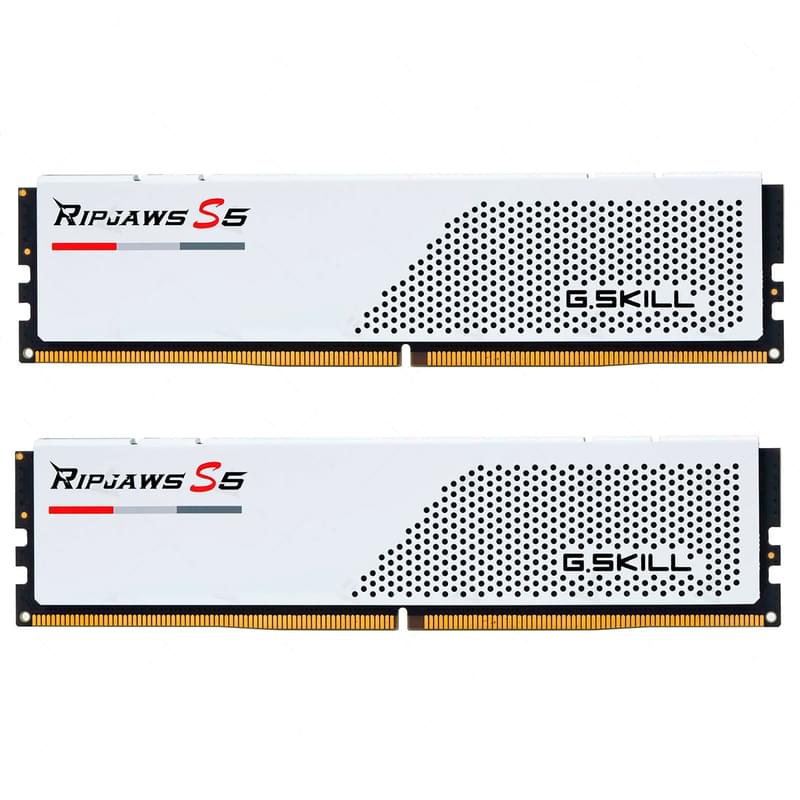 Оперативная память DDR5 DIMM 32GB(16GBx2)/5200MHz G.SKILL Ripjaws S5 White (F5-5200J4040A16GX2-RS5W) - фото #0, Technodom.kz