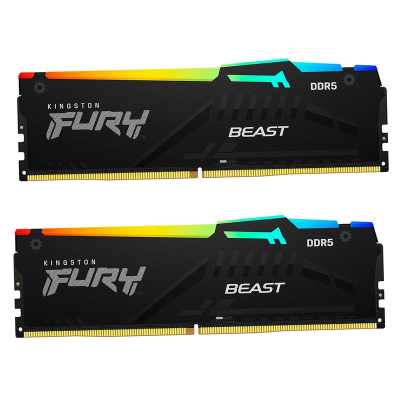 Оперативная память DDR5 DIMM 16G(8x2)/5200MHz Kingston Fury Beast Black RGB EXPO (KF552C36BBEAK2-16) - фото #0, Technodom.kz