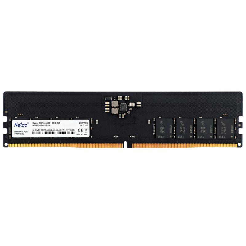 Оперативная память DDR5 DIMM 16GB/4800Mhz PC4-38400 Netac Basic (NTBSD5P48SP-16) - фото #0, Technodom.kz