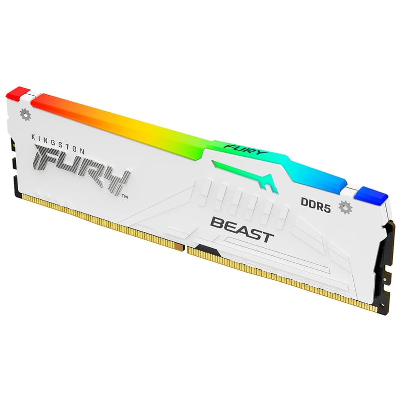 Оперативная память DDR5 DIMM 16GB/5200Mhz PC5-41600 Kingston Fury Beast White RGB XMP - фото #0, Technodom.kz
