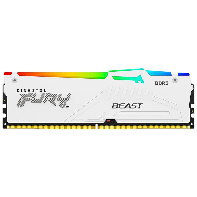 Оперативная память DDR5 DIMM 16GB/5200Mhz PC5-41600 Kingston Fury Beast White RGB XMP - фото #1, Technodom.kz