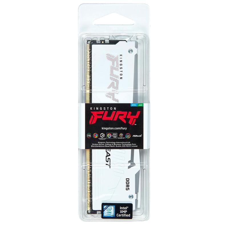 Оперативная память DDR5 DIMM 16GB/5200Mhz PC5-41600 Kingston Fury Beast White RGB XMP - фото #2, Technodom.kz