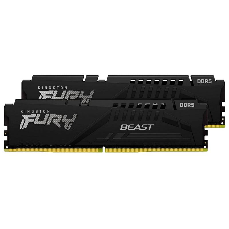 Оперативная память DDR5 DIMM 16GB(8GBх2)/5200MHz Kingston Fury Beast (KF552C40BBK2-16) - фото #0, Technodom.kz