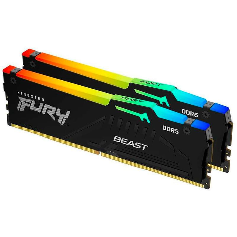 Оперативная память DDR5 DIMM 64GB(32GBx2)/5600Mhz PC5-44800 Kingston FURY Beast EXPO RGB (KF556C36BBEAK2-64) - фото #2, Technodom.kz